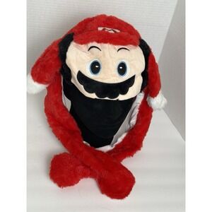 Mario Bros Moving Ear Hat Plush Red Floppy Trapper Hat Kids One Size